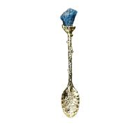 Crystal Spoon, Elegant Stirring Utensil, Retro Rough Stone Design, 4,33 x 0,75 in Portable and Aesthetic Mixing, Vintage Alloy Tea Spoon for Coffee, Té, Postre, Ice Cream