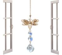 Crystal Suncatcher - 28 Cm - 100 G - Bee Prism Rainbow Maker Ornament - White Crystal Zinc Alloy - Interior Outdoor Home Accent Sun Catcher for Garden, Patio, Porch, Balcony, Wedding, Christmas Tree