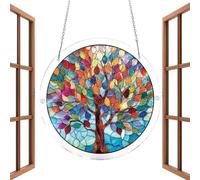 Crystal Suncatcher Art, Acrylic Pendant Set, Rainbow Light Refraction Decor, Window Hanging Ornament Home Decor Style, Memorial Gift Sun Catcher, Garden Porch Balcony Display Use Art Display 7.4inches