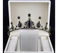 Crystal Tiara Crowns para Mujeres Corona Negra para Mujeres Accesorios para el Cabello de la Tiara Nupcial Tiaras y Coronas Tiaras y Coronas Reina Corona Color: b, rodium Chapado