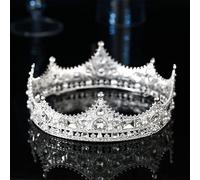 Crystal Tiara Crowns para mujeres Tiaras redondas de cristal vintage y coronas para mujeres King King Queen Royal Royal Wedding Head Accesorios de joyería 9