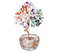 Crystal Tree Ornament, Handmade Bonsai Decoration, 3.54x2.36x4.72 Inch, Wealth Attraction Tree, Good Luck Symbol, Multi-Functional Gift, Ideal for Home, Offices, Family, Colleague