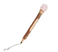 Crystal Wooden Gel Pens, Natural Stone Writing Instrument, Elegant with Smooth-Flow Feature, Quality Beech Wood, Refillable Body with Ergonomic Design, Crafting Accessory for Mothers and Collectors