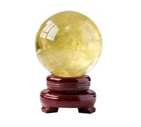 Crystal Yellow Crystal Ball Ornaments raw Stone Polished Crafts Crystal feng Shui Ball Opening Home Ornaments,Yellow,40mm