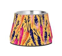 Crystal Zanahorias - Cuencos para plantas de color naranja para mascotas, antideslizantes, de acero inoxidable, elevado para gatos, para amar a las mascotas y comer lentamente