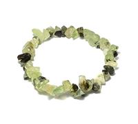 CrystalAge Pulsera de piedras preciosas prehnita y epidote