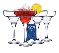 CRYSTALIA Copas Margarita Cristal, Copa Martini, Set 4, 300ml 100% Sin Plomo Copas Cocktail, Copas vino Cristal, Vaso Cocktail Copa Margarita para Bebidas Heladas, Copas Martini Espresso, Copas Cóctel