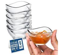CRYSTALIA Cuencos Aperitivos, Bols Cristal Pequeño, 66ml, Juego de 6 SIN PLOMO Cuencos de Vidrio, Cuencos Cocina Cristal, Cuencos para Postres Cristal, Tazón de Inmersión, Boles de Cristal para Salsas