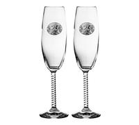 Crystaljulia 2545 Champán, Vidrio, Cristal 220 ml, 4.5 x 4.5 x 24,5 cm, 2 Unidades