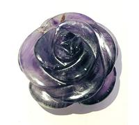 CRYSTALMIRACLE Flor de amatista Cristal de roca Curación Reiki FENG Shui Regalo Energía Bienestar Chakra Espiritual Metafísica Piedra preciosa Aura (Púrpura, Tamaño: 30 X 52 Mm Aprox., Peso:86 Gramos)