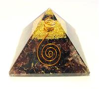 crystalmiracle Granate ORGONE Pirámide Cristal Curación Reiki FENG Shui Regalo Energía Bienestar Metafísica Piedra preciosa Paz Meditación Bagua(Granate, Tamaño : 47 X 68 Mm Peso 192-197 Gramos Aprox)