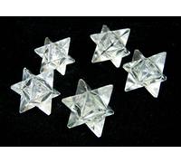 CRYSTALMIRACLE Hermoso conjunto de cinco estrellas de cuarzo Merkaba curación con cristales Bienestar Energía positiva reiki feng shui Hombres Mujeres Regalo (Transparente, Estrella 15 A 20 Mm Aprox.)