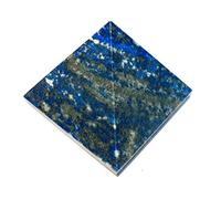 crystalmiracle Lapislázuli Piedra preciosa Pirámide Cristal Curación Reiki FENG Shui VAASTU Bagua Bienestar Energía Poder (Azul Dorado Blanco, Tamaño : 39 A 41 X 48 Mm Peso : 109 A 119 Gramos)