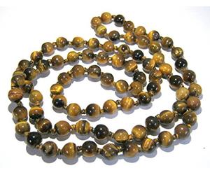 CRYSTALMIRACLE Ojo de tigre Collar con cuentas Curación de cristal Hombres Mujeres Regalo Moda Meditación Energía psíquica Piedra preciosa metafísica Accesorio hecho a mano