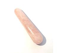 CRYSTALMIRACLE Varita de masaje de cuarzo Cristal curativo Piedra preciosa metafísica Reiki feng Shui Regalo Hombres Mujeres Energía positiva Paz Meditación Bienestar (Rosado, 3 A 3.5 Pulgadas Aprox.)