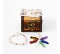 Crystals and Healing Stones Set in Wooden Display Box, Gemstones and Crystals Kit, 7 Chakra Stones, Raw Crystals for Beginners, Spiritual Gifts for Women, Witchcraft Supplies and Tools