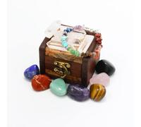 Crystals and Healing Stones Set in Wooden Display Box, Gemstones and Crystals Kit, 7 Chakra Stones, Spiritual Gifts for Women, Witchcraft Supplies and Tools, Raw Crystals for Beginners