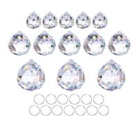 Crystalsuncatcher - Lámpara de araña con forma de bola de cristal transparente de 20 mm, 30 mm, 40 mm, para colgar prismas, partes atrapasueños, decoración del hogar, paquete de 13