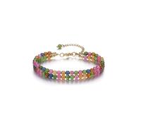 CrystalTears Joyas de piedras preciosas para mujer, 7 chakras, pulsera doble de 4 mm, pulsera de perlas curativa, reiki, amuleto de la suerte, regalo, One size, Gema Cobre