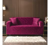 CrystalTextured - Funda de terciopelo para sofá de 2 plazas (145185 cm) de grosor, para sala de estar, color rojo y rosa, protector de muebles elegante