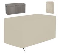Crysterris Funda para Arcón Exterior,Impermeable Cubierta para Baúl Almacenaje para Jardín Terraza,Funda Protectora para Caja de Almacenamiento para Balcón(Size:158 * 76 * 71cm,Color:Beige)
