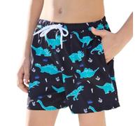 CrystErzoix Bañador Niño Secado Rápido con Forro Interior de Malla Short de Natación Pantalones Cortos de Baño Ligeros Bañador para Playa Piscina, Dinosaurio 7 Años