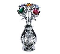 CRYSTOCRAFT Freestanding Swarovski Crystal Tulips in Crystal Vase