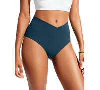 CRZ YOGA Braga de Bikini para Mujer Corte en V Cintura Alta Frente CruzadoBottoms de Traje de Baño Insignia Azul 44