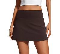 CRZ YOGA Butterluxe Falda de Tenis y Golf Femenina en Forma de a con Bolsillo Marrón Fudge Caliente 46