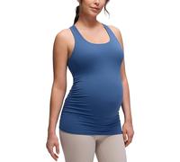 CRZ YOGA Butterluxe Mujer Racerback Maternidad Tanque Cima Fruncido Preñez Acolchado Yoga Arriba Azul Tono 42