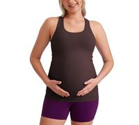 CRZ YOGA Butterluxe Mujer Racerback Maternidad Tanque Cima Fruncido Preñez Acolchado Yoga Arriba Marrón Fudge Caliente 46
