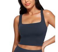 CRZ YOGA Butterluxe Mujeres Cuadrado Cuello Palangre Sujetador Deportivo - Yoga Acolchado Cultivo Tanque Tops True Navy 44
