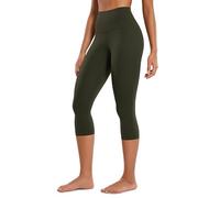 CRZ YOGA Butterluxe para Mujer Cintura Alta Salón Legging 48cm - Ejercicio Capri Yoga Pantalones Verde Oliva 44