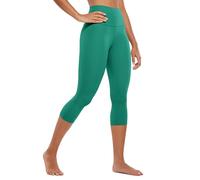CRZ YOGA Butterluxe para Mujer Cintura Alta Salón Legging 48cm - Ejercicio Capri Yoga Pantalones Verde Cascadia 40