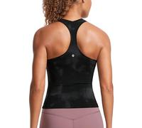 CRZ YOGA Butterluxe Racerback Tank Top para Mujer Sin Mangas Entrenamiento Tops Atlético Yoga Camisas Camisole Flores De Tinte Negro 36