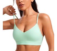 CRZ YOGA Butterluxe V Cuello Deportes Sujetadores para Mujer Ajustable Acolchado Yoga Sostén Momento de Menta 42