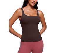 CRZ YOGA Butterluxe Yoga Camisola Cuello en U Marrón Fudge Caliente 42