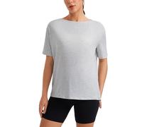 CRZ YOGA Camiseta de Manga Corta de Algodón Pima para Mujer Camiseta Suelta de Entrenamiento Físico Gris Claro Brezo 42