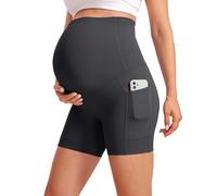 CRZ YOGA Maternidad Mallas Cortas Bolsas 13cm Misterioso Gris 40