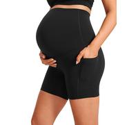 CRZ YOGA Maternidad Mallas Cortas Bolsas 13cm Negro 44