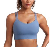 CRZ YOGA Mujer Butterluxe Palangre Sujetador Deportivo Criss Cruz Moldeado Taza Yoga Cultivo Tanque Cima Oasis Azul M
