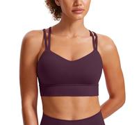 CRZ YOGA Mujer Butterluxe Palangre Sujetador Deportivo Criss Cruz Moldeado Taza Yoga Cultivo Tanque Cima Morado Oscuro XS