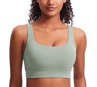CRZ YOGA Mujer Butterluxe Sujetador Deportivo U Atrás Bajo Impacto Entrenamiento Yoga Crop Top con Almohadillas Incorporadas Tribunal de Green Palm M