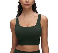 CRZ YOGA Mujer Butterluxe Sujetador Deportivo U Atrás Bajo Impacto Entrenamiento Yoga Crop Top con Almohadillas Incorporadas Leyenda Verde S