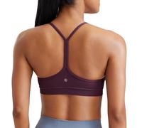 CRZ YOGA Mujer Butterluxe Sujetador Deportivo Y Racerback Spaghetti Straps Bajo Impacto Yoga Gimnasio Bra Tops Morado Oscuro XS