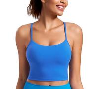 CRZ YOGA Mujer Butterluxe Y Atrás Palangre Deportes Sujetadores Acolchado Yoga Cultivo Tanque Cima Azul Destello 42