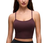CRZ YOGA Mujer Butterluxe Y Atrás Palangre Deportes Sujetadores Acolchado Yoga Cultivo Tanque Cima Ciruela Madura 42
