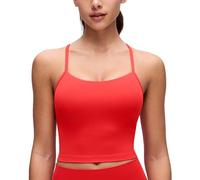 CRZ YOGA Mujer Butterluxe Y Atrás Palangre Deportes Sujetadores Acolchado Yoga Cultivo Tanque Cima Rojo Profundo 42