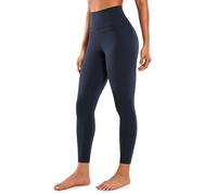 CRZ YOGA Mujer Naked Feeling Deportivos 7/8 Leggings Yoga Fitness Pantalon de Cintura Alta con Bolsillos-64cm Azul marino-R009 44