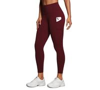 CRZ YOGA Mujer Naked Feeling Leggings Deportivas Cintura Alta Yoga Fitness Pantalones con Bolsillo - 64cm Merlot Rojo 40
